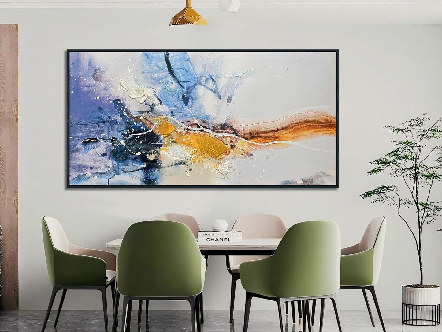 Ardemy Extra Large Abstract Wall Art Canvas for Living Room Modern Framed Wall Decor Textured White Beige Purple Painting Picture Bedroom Artwork Home Office Kitchen Dining Room, Black Wood 58"x29"