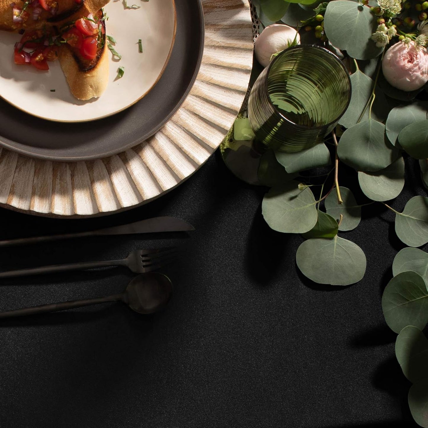 Gee Di Moda Rectangle Tablecloth - 60 x 102 Inch Black Table Cloth for 6 Foot Rectangle Table - Heavy Duty Washable Fabric - for 6 Ft Buffet Table, Holiday Party, Dinner, Wedding & Baby Shower