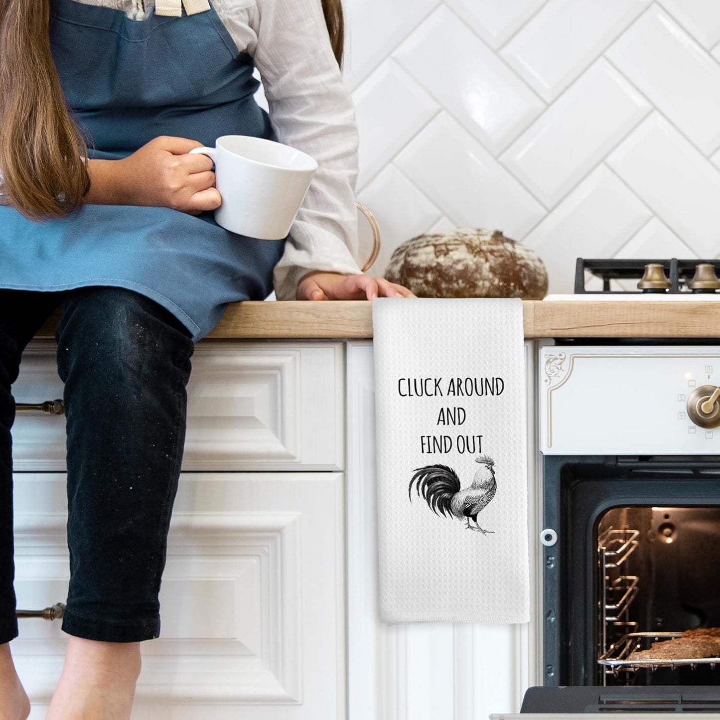 Funny Chicken Kitchen Towels, Chicken Lover Gifts for Women Hand Towels for Kitchen, Farmhouse Chicken Gifts Decorative Tea Towels Dish Towels, Chicken Kitchen Bathroom Decor, 16x24 Inch