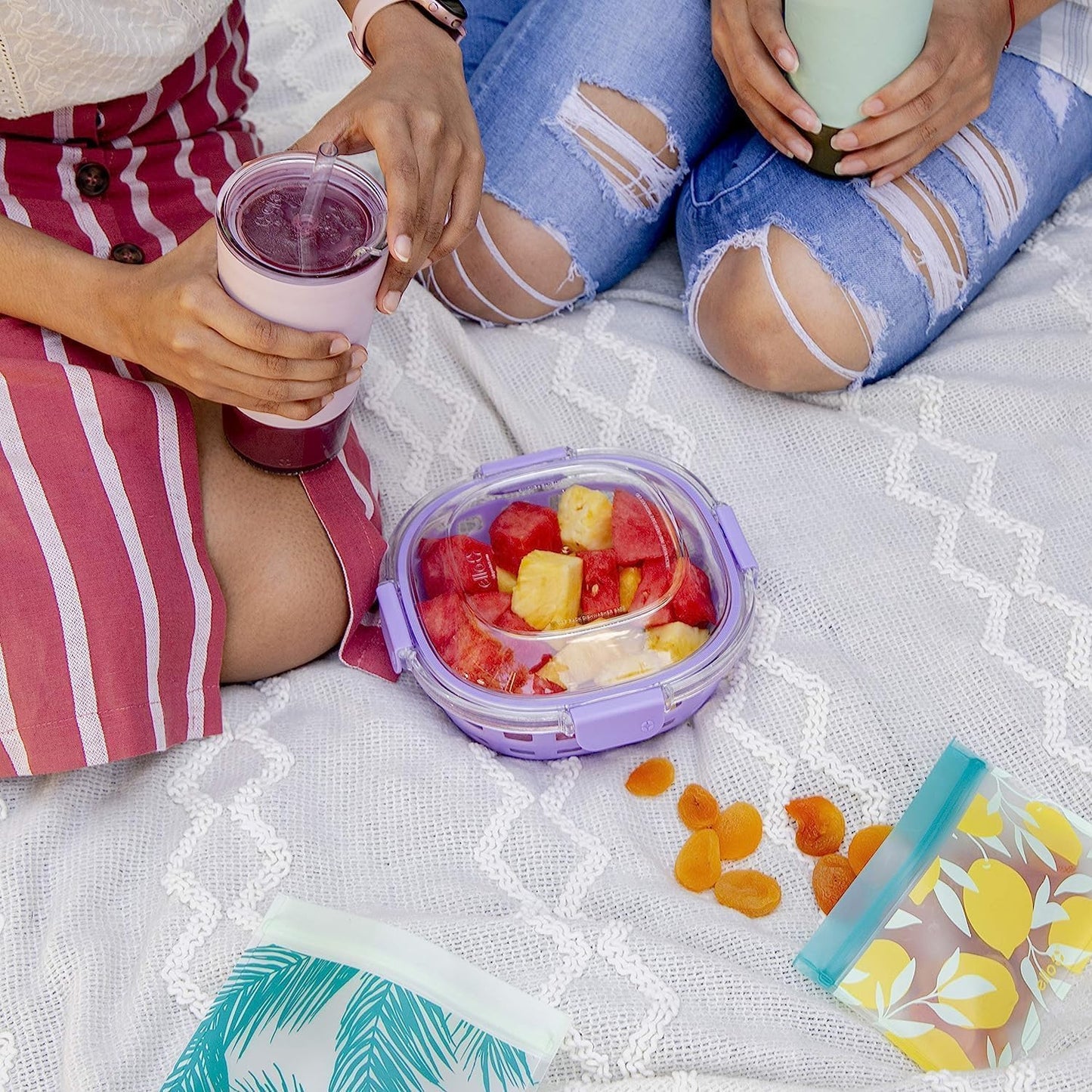 Ello Duraglass Meal Prep Lunch Bowl Container, 5 cup- Glass Food Storage Container with Silicone Sleeve and Airtight BPA-Free Plastic Lid, Dishwasher, Microwave, and Freezer Safe