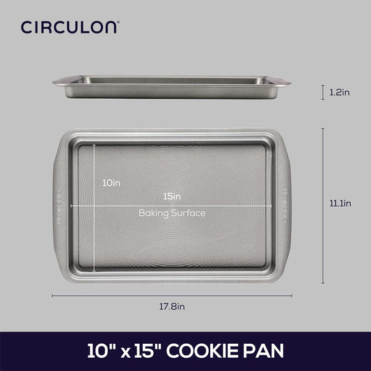 Circulon Nonstick Bakeware, Nonstick Cookie Sheet / Baking Sheet - 10" x 15", Gray