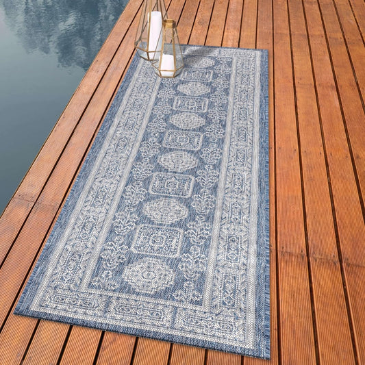 Keen Home Design Terrace Outdoor Runner Rug - 2x8 Washable Indoor/Outdoor Rug for Patio, Kitchen, Balcony, Beach, Garden, Deck and Porch, Size: 2'2"x7'7"