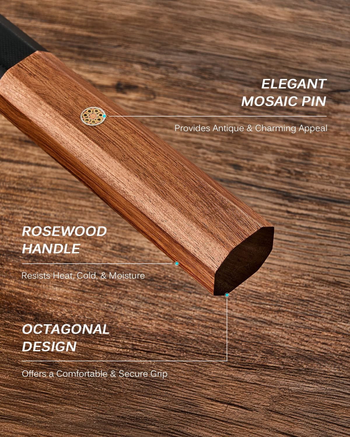 KYOKU Nakiri Knife, Kage Series 7" Kitchen Knife with 3-Layer Laminated Steel Blade Rosewood Handle, Japanese Nakiri Chef Knife with Sheath, Vegetable Knife for Chopping Slicing Mincing and More