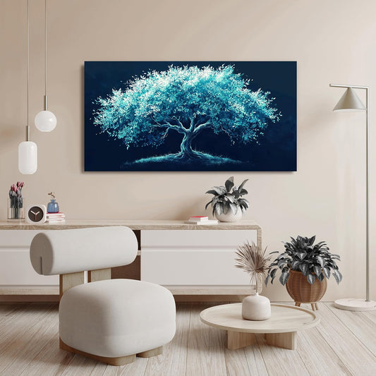 Canvas Wall Art Decor Green Tree of Life Wall Art Decorations Wall Art Pictures for Living Room Modern Bltanical Wall Art Prints 20" X 40" Canvas Art Wall Decor Artwork for Walls Bedroom Office Decor