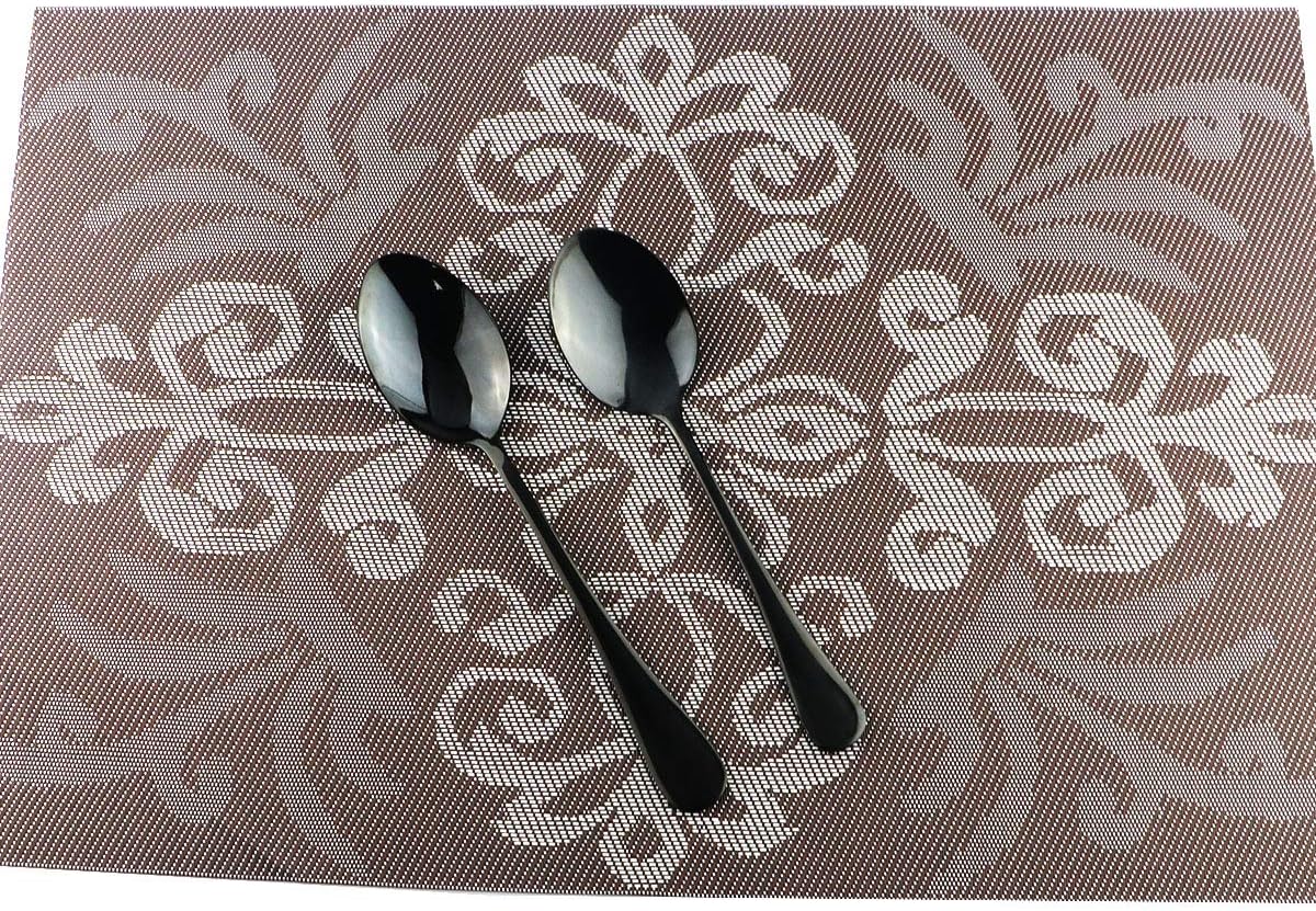 Gugrida 20-Piece Mirror Polished Reusable Utensils Vitalt Healthy & Eco-Friendly Stainless Steel Black Flatware Tableware Dinnerware Set, Shiny Cutlery Knife Fork Spoon Set, Service for 4