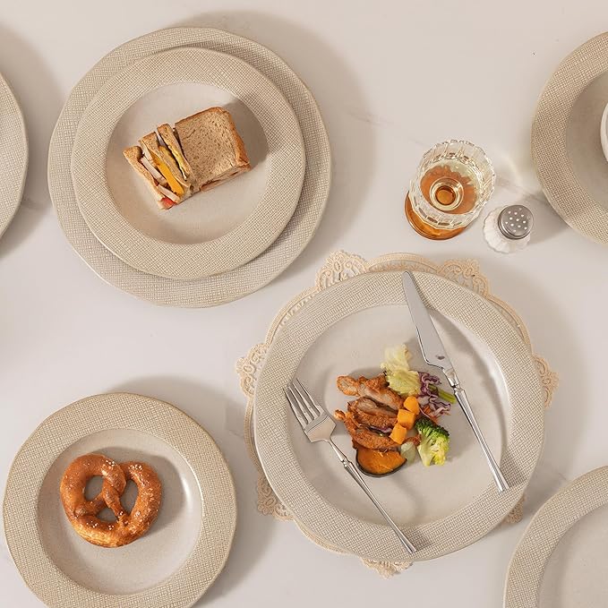 Dinnerware sets plates and bowls sets modern plates,Ceramic Dinnerware Sets,12 Pieces Porcelain Lightweight Plates,Scratch Resistant Dish Set (style - 5, 4 - Set (12pcs))