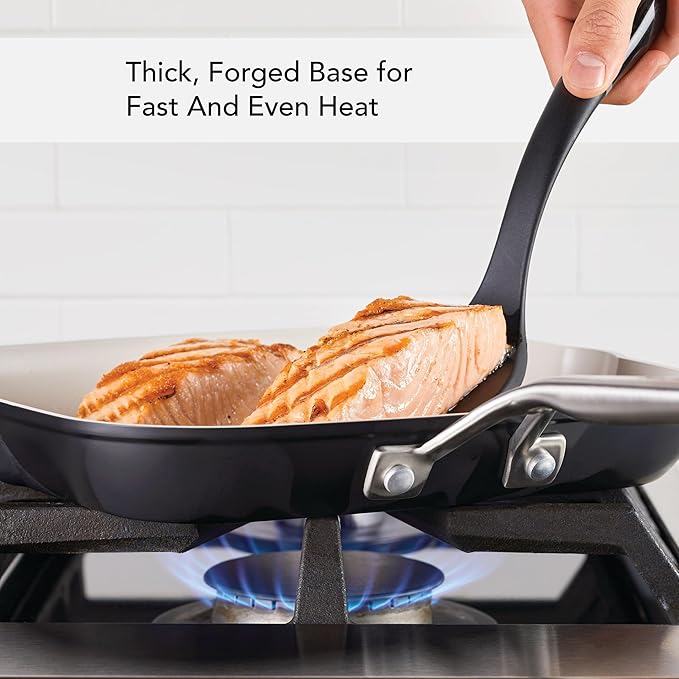 KitchenAid Hard Anodized Ceramic Nonstick Grill Pan/Griddle, Square, 11.25 Inch - Matte Black