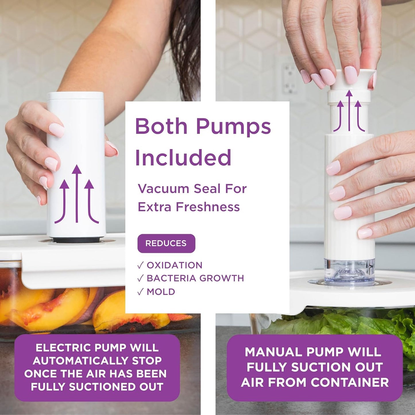 HOLDN’ STORAGE Vacuum Food Storage Containers, Set of 10 Glass Containers with Electronic & Manual Pump - Keep Food Fresh Longer, BPA-Free Glass, Leak-Proof, Ideal for Meal Prep, Marinating