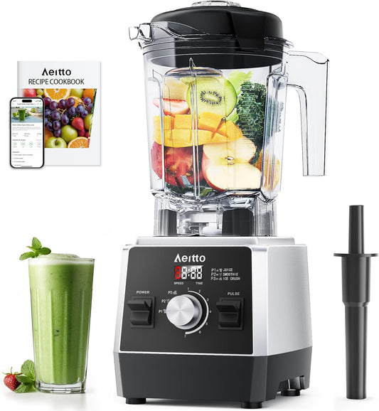 Aeitto Blenders for Kitchen with 68Oz. Large Capacity, 1800W Max Power Smoothie Blender, 3 Preset Programs & 7 Speeds, Professional Countertop Blender for Smoothies, Ice Crush, Generation2 Black