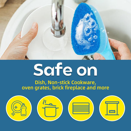 Non-Scratch Dish Wand Sponge Refill, Zero-Scratch Replacement Heads Fits Soap Dispensing Handle, Scratch-Free Dishwand Refills, Non-Scratching Scrubber Pads for Dish Wand, Safe for Nonstick Cookware