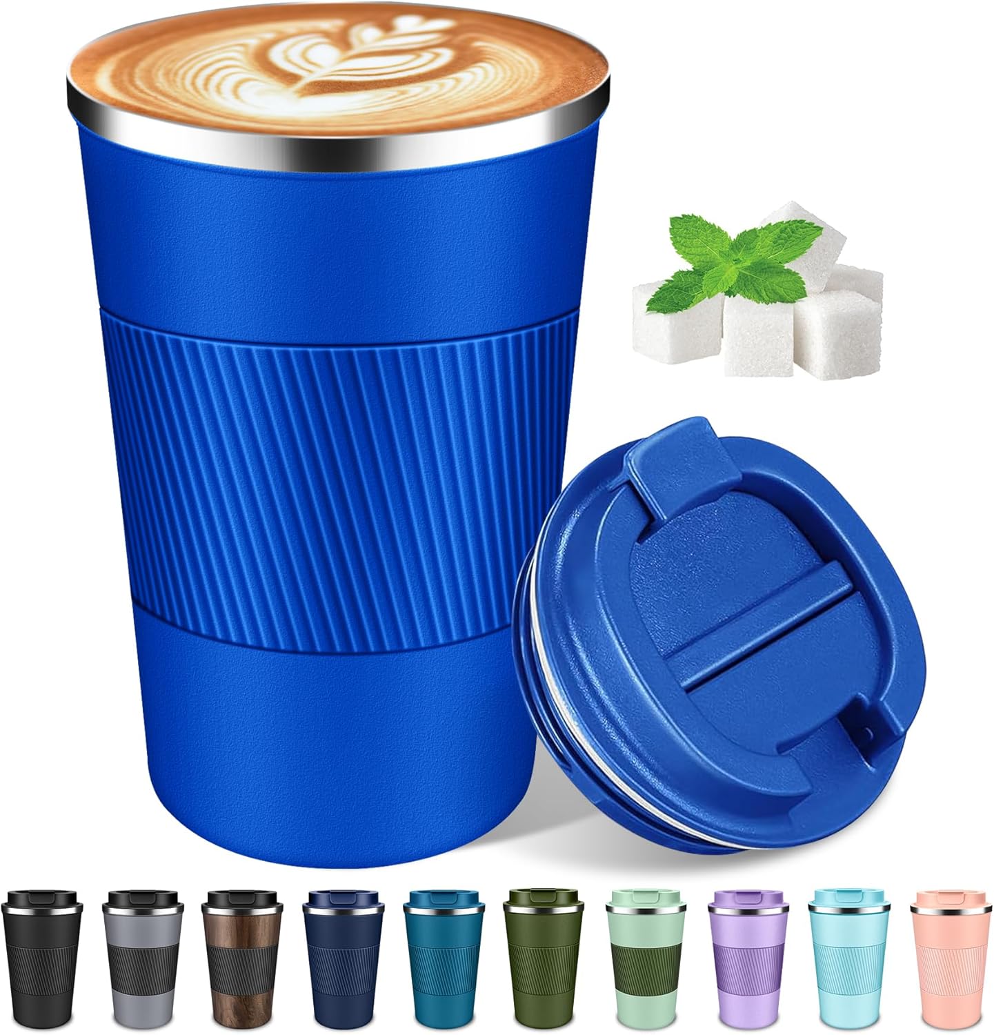 Coffee Travel Mug 12 oz & 17 oz Insulated Coffee Mug with Lid Portable Spill-Proof Coffee Travel Mug No Handle Reusable Stainless Steel Mug Keeps Cold and Hot Suitable for Car, Daily, Travel and Gifts