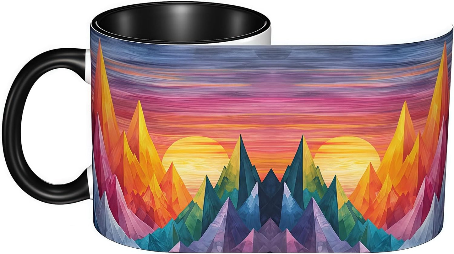 FyLybois Mountain Coffee Mug Ceramic Coffee Cup with Handle Microwave Safe for Home or Office Gifts for Women and Men