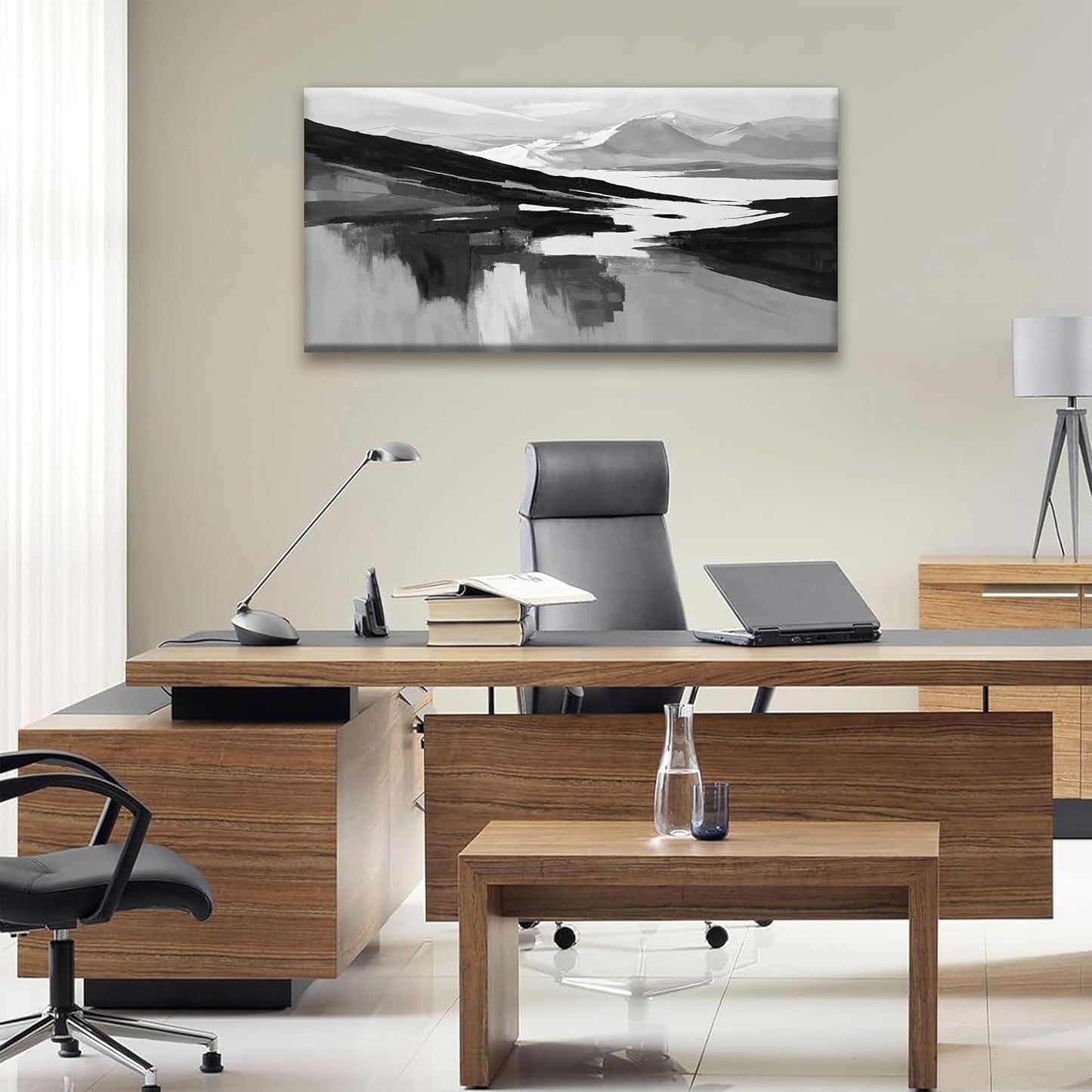 Abstract Canvas Art Wall Decor Black White Wall Art Painting Abstract Black Wall Art Prints Minimalist Decor Artwork For Bedroom Kitchen Office Bathroom Artwork 20"×40"