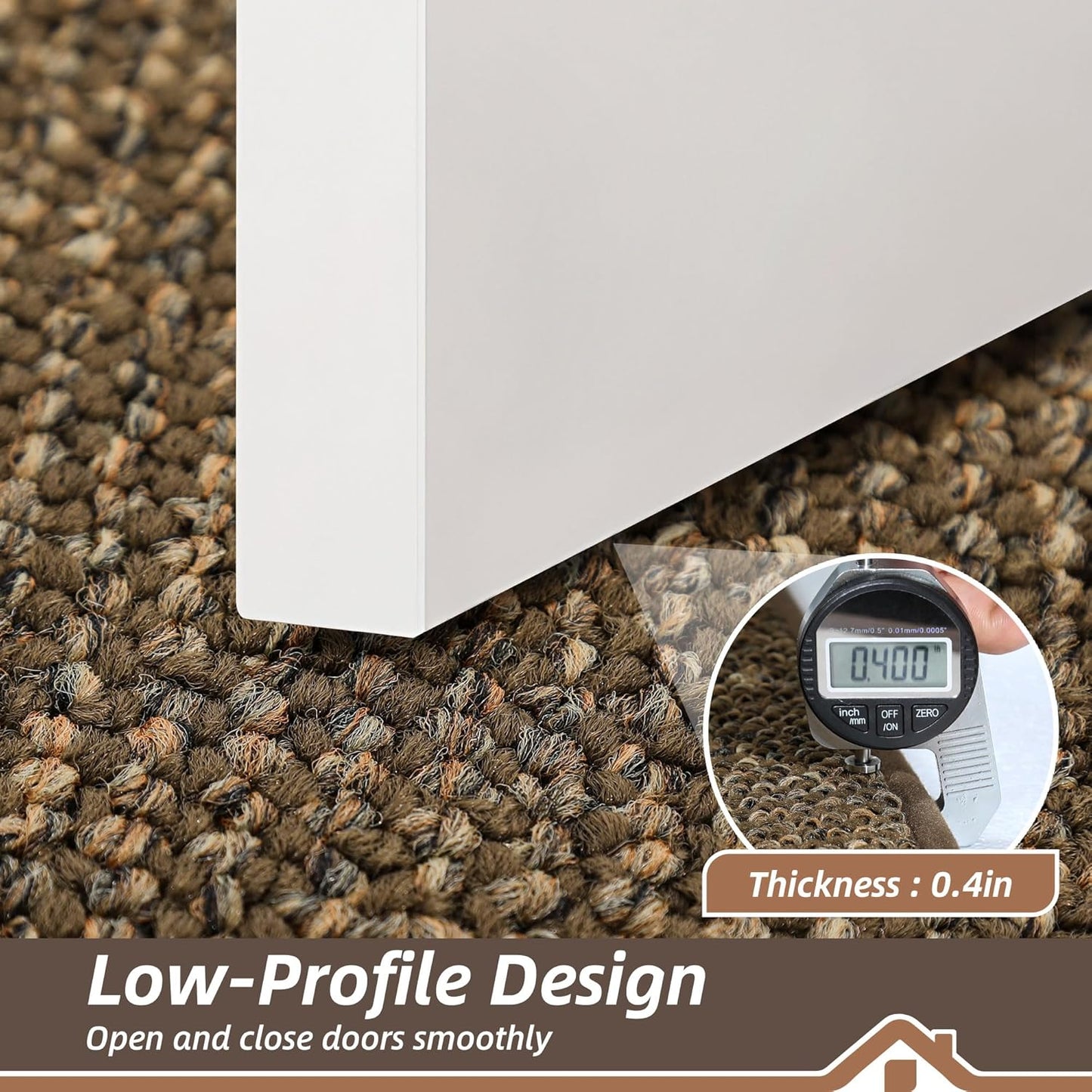 BEQHAUSE Dirt Trapper Door Mat 20" x 32", Non-Slip Washable Doormats Entrance Mat, Dirt Resistant and Absorbent Welcome Mat, Low Profile Floor Mats for Front Back Door and Entryway, Brown