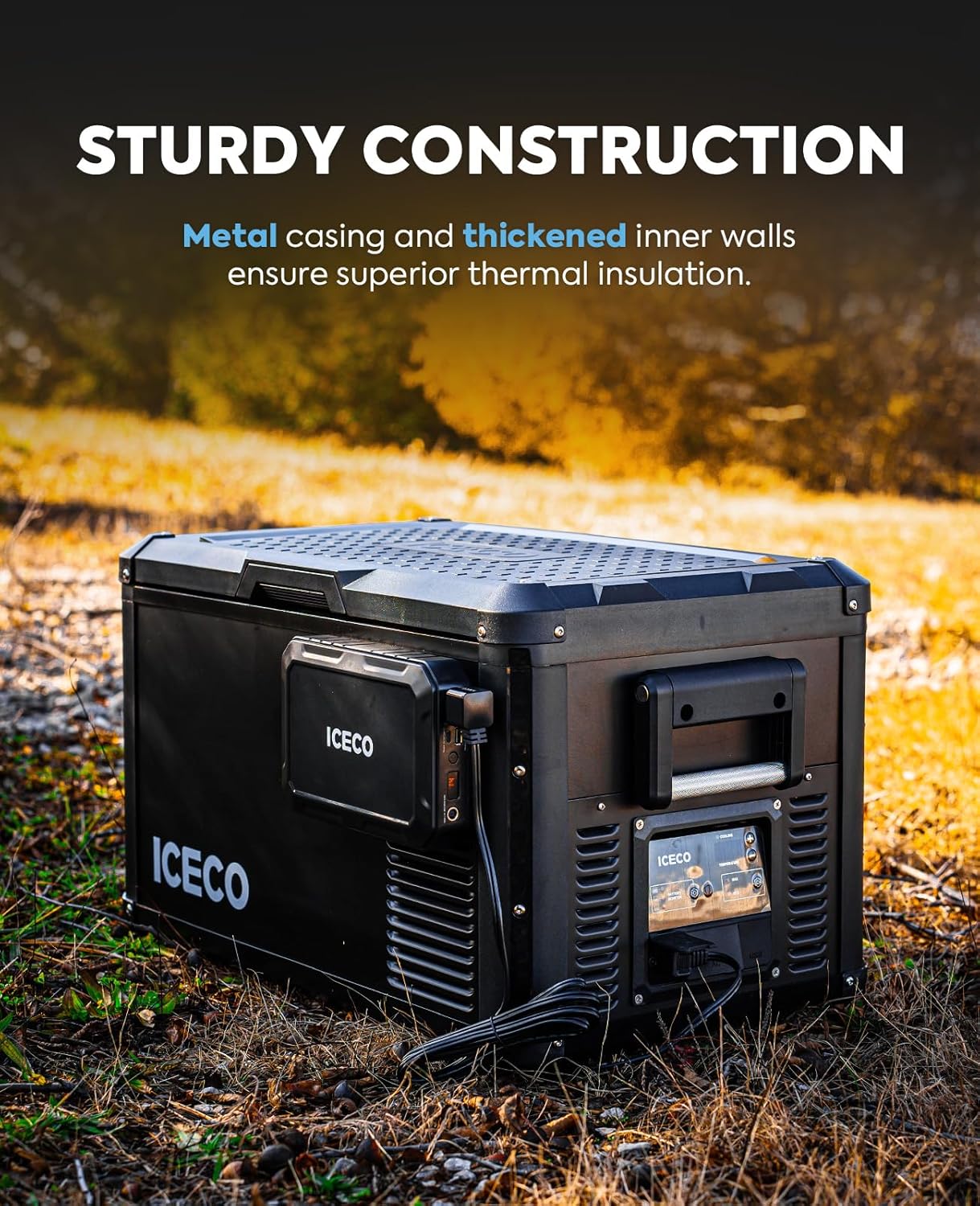 ICECO VL35 ProS 12V Refrigerator, 37 Qt Portable Freezer, Compact Metal Car Fridge Powered by SECOP, DC 12/24V, AC 110-240V, 0℉-50℉, Compressor Electric Cooler for Travel Camping Road Trip Truck