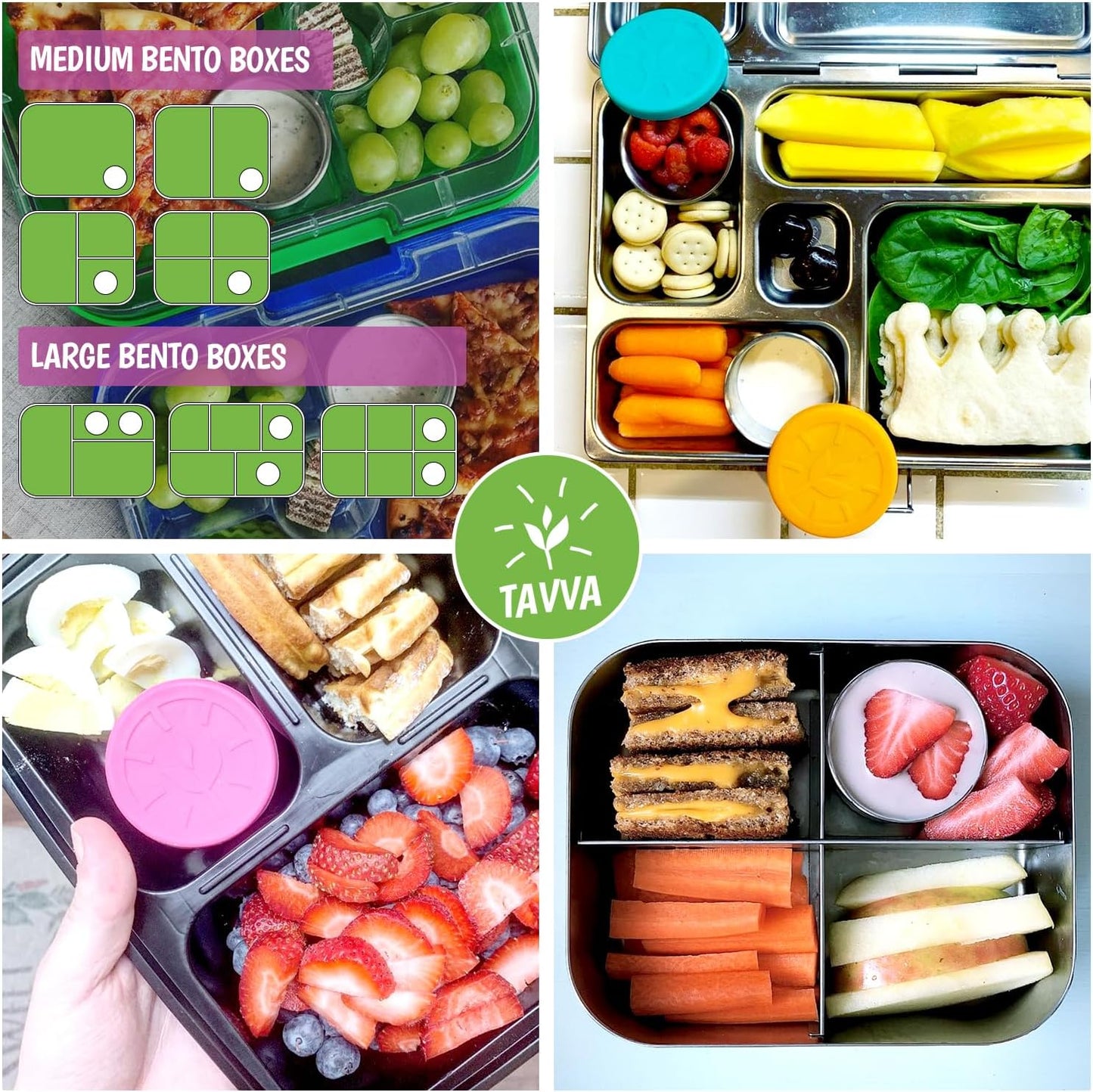 TAVVA 3 X 1.7oz Condiment Containers with Lids - Leakproof w/Silicone Lids - BPA Free - Dishwasher & Freezer Safe - Reusable Salad Dressing Container To Go - Sauce & Dip Cup for Lunchbox, Meal Prep