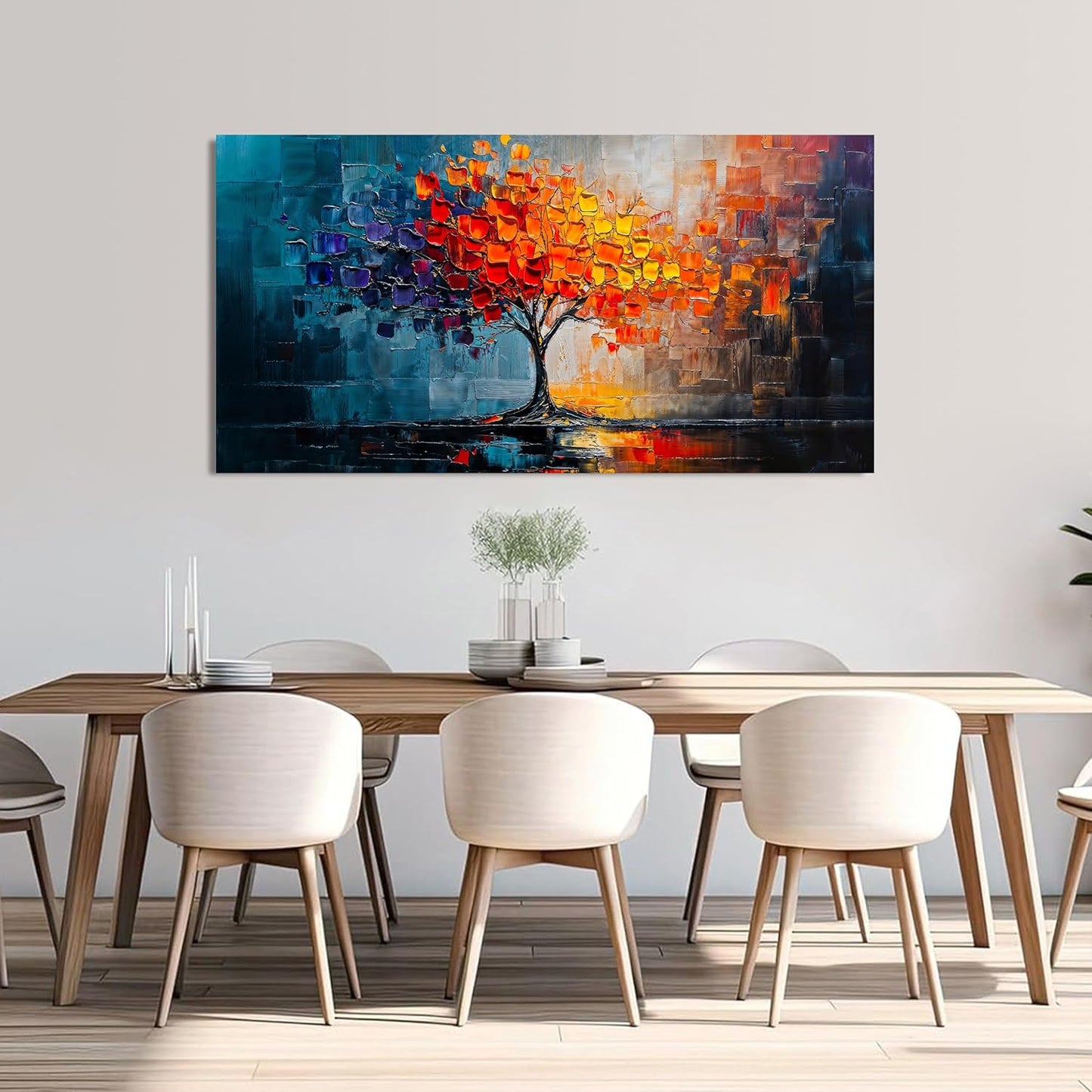 Canvas Wall Art Decor Tree of Life Wall Art Modern Wall Art Pictures for Living Room Colorful Wall Art Prints Canvas Art Wall Decor Large Artwork for Walls Kitchen Bedroom Office Decor 24" X 48"