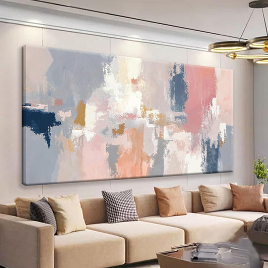 Abstract Pink And Gray Wall Art Decor Modern Artwork Decorations Canvas Prints Pictures Minimalist Wall Art For Bedroom Living Room Kitchen Bathroom 24x48 Inch Home Wall Decor