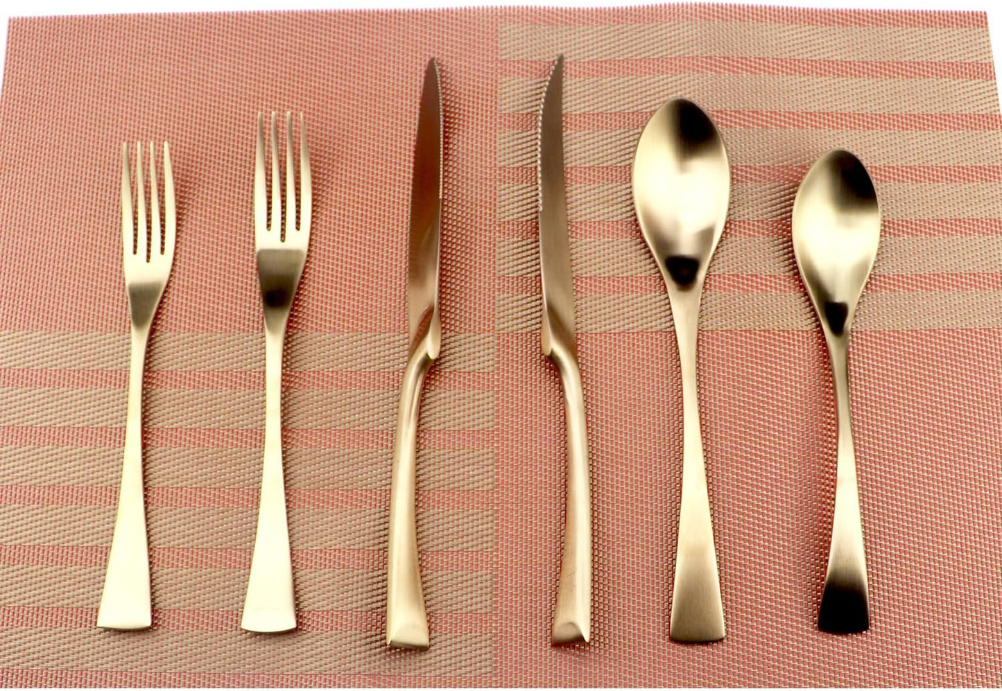 6-Piece Flatware Set,Extra Thick Heavy Duty - 18/10 Stainless Steel Cutlery Sets,High Matte Finish Rose Gold Flatware Sets Service for 1,Multipurpose Use for Home,Kitchen Utensil Sets