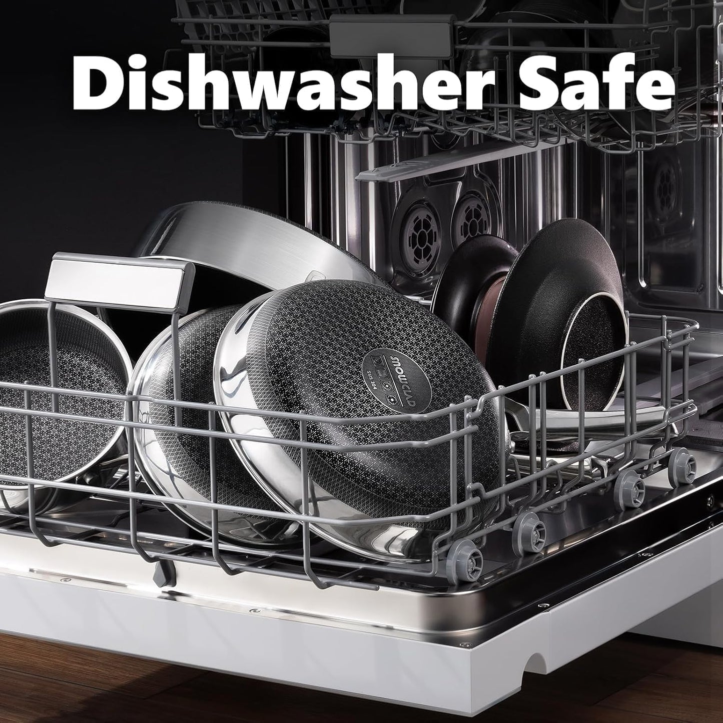 Non Stick Frying Pans 12 inch, Hybrid Frying Pans Nonstick,non stick Stainless Steel Skillets, Dishwasher and Oven-Safe Chef Pan, Induction Compatible Pan, PFOA Free Cookware