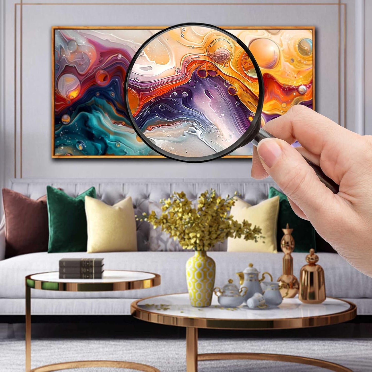 ZHAOSHOP Abstract Wall Art - Colorful Wall Decor for Teen Bedroom - Large Canvas for Painting With Wooden Frames Size 29"x 59"