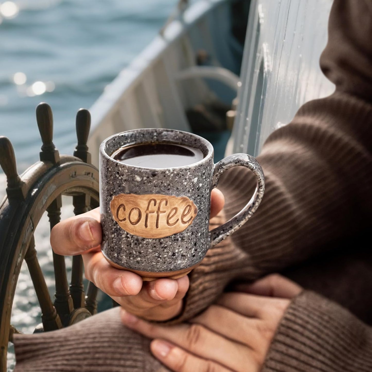 LYEOBOH Espresso Cups, Coffee Cups, Tea Cup - 3 oz Grey Ceramic Set of 6, Mini Coffee Mugs, Demitasse Cups, Espresso Shot, Microwave Dishwasher Safe, Ceramic Mugs, Perfect for Daily Use & Tea Time