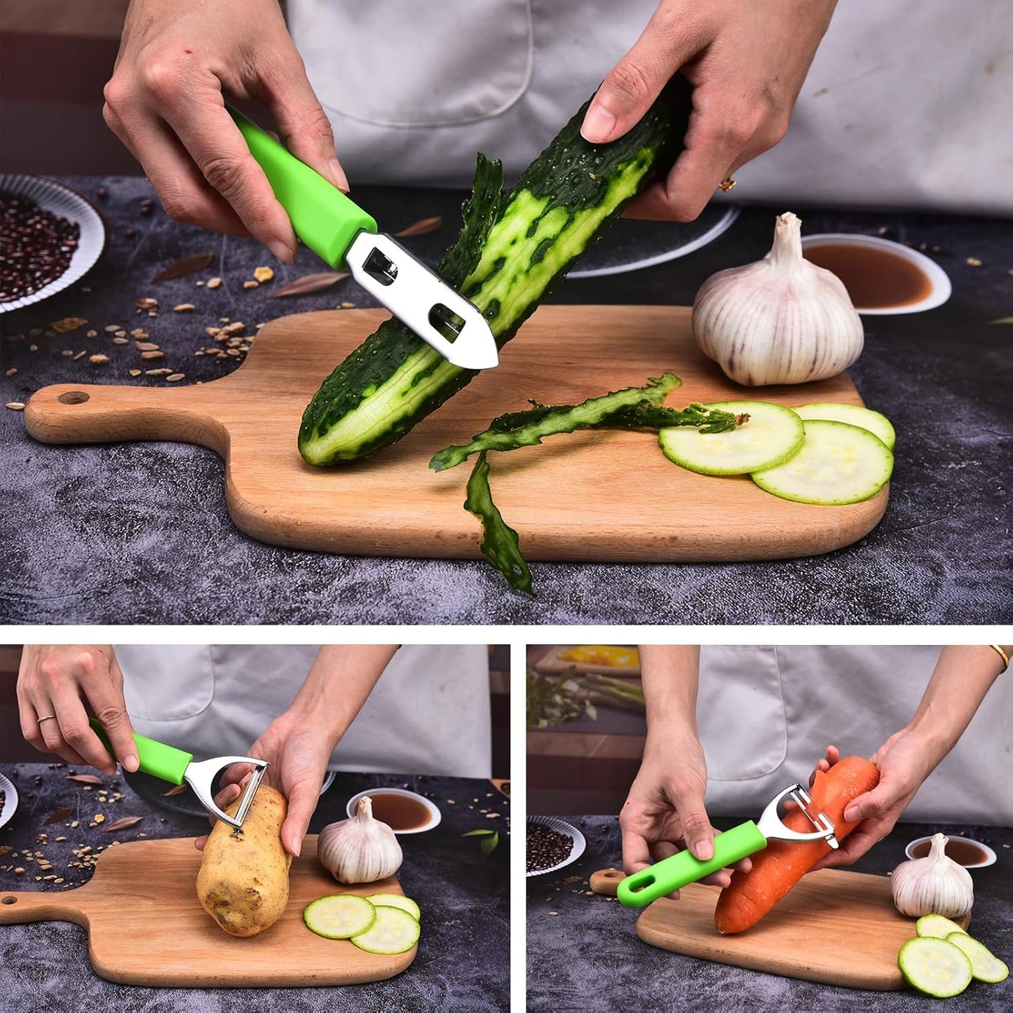 Vegetable peeler, kitchen stainless steel 2-piece set, equipped with ultra sharp stainless steel blades and comfortable grip, potato peeler, carrot peeler, apple peeler, kitchen peeler