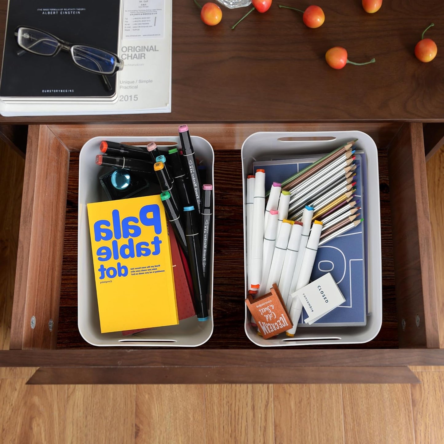 Tiawudi 12 Pack Storage Bins, Plastic Storage Containers, Multi-Use White Organizer Bins for Cabinet, Pantry, Drawer, Closet, Countertop or Shelves