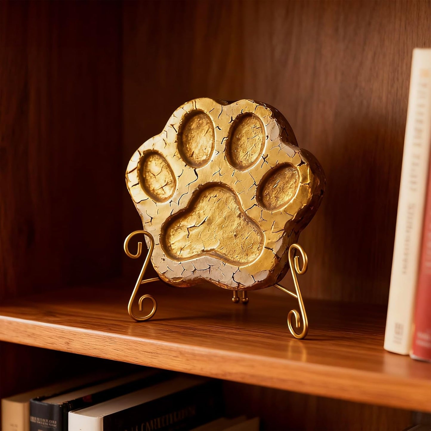 Gold Plate Stand, 6 Inch Decorative Holder for Displaying Platters, Heavy-Duty Metal Easel Stand for Picture, Photo Frame, Books and Round Objects