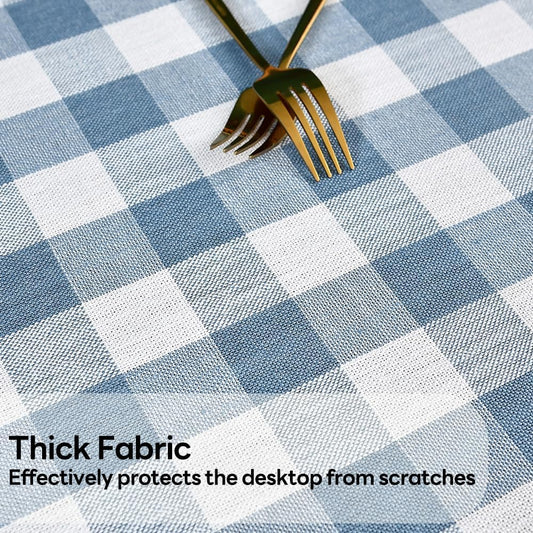 Gingham Tablecloth Rectangle Table Cloth Heavy Duty Cotton Checkered Table Cover for Spring Picnic Kitchen Dining(C-Sky Blue, 52x52 inch)