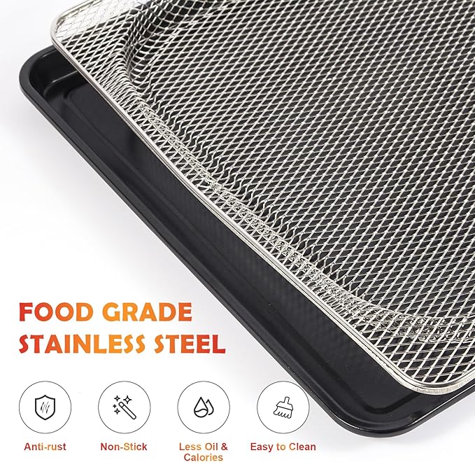 Ericair Oven Air Fryer Basket and Tray Compatible with Ninja SP100, SP101, SP1001C, SP201 Foodi Air Fry Oven, Air Fryer Accessories for Ninja Foodi 8-in-1 Air Fry Oven