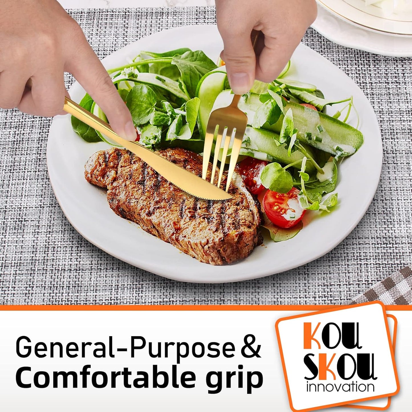 Mirror Gold Silverware Set, 40-Piece Flatware Cutlery Sets Service for 8, Mirror Polished Tableware Set, Utensils for Kitchens, Home and Restaurant, Dishwasher Safe