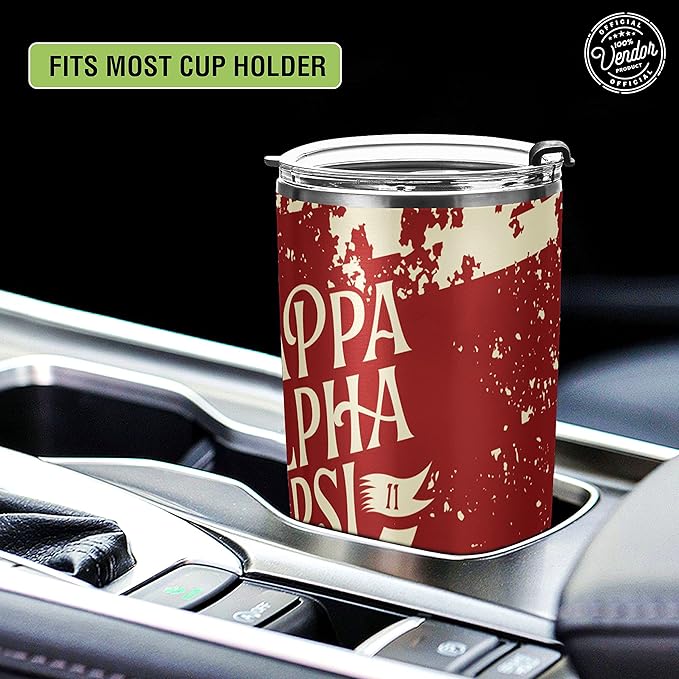 Kappa Alpha Psi Fraternity Paraphernalia - Official Vendor - 20 oz Stainless Steel Insulated Sublimation Tumbler - Kappa