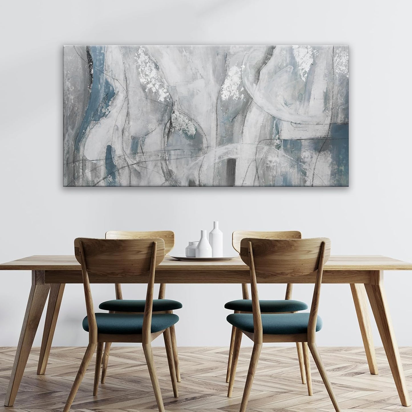 Abstract Wall Art For Living Room Canvas Art Wall Decor Blue Eclectic Decor Modern Canvas Wall Prints Abstract Wall Decor Suitable For Bedroom Apartment Office Dining Room Can Be Hung 24" X 48"