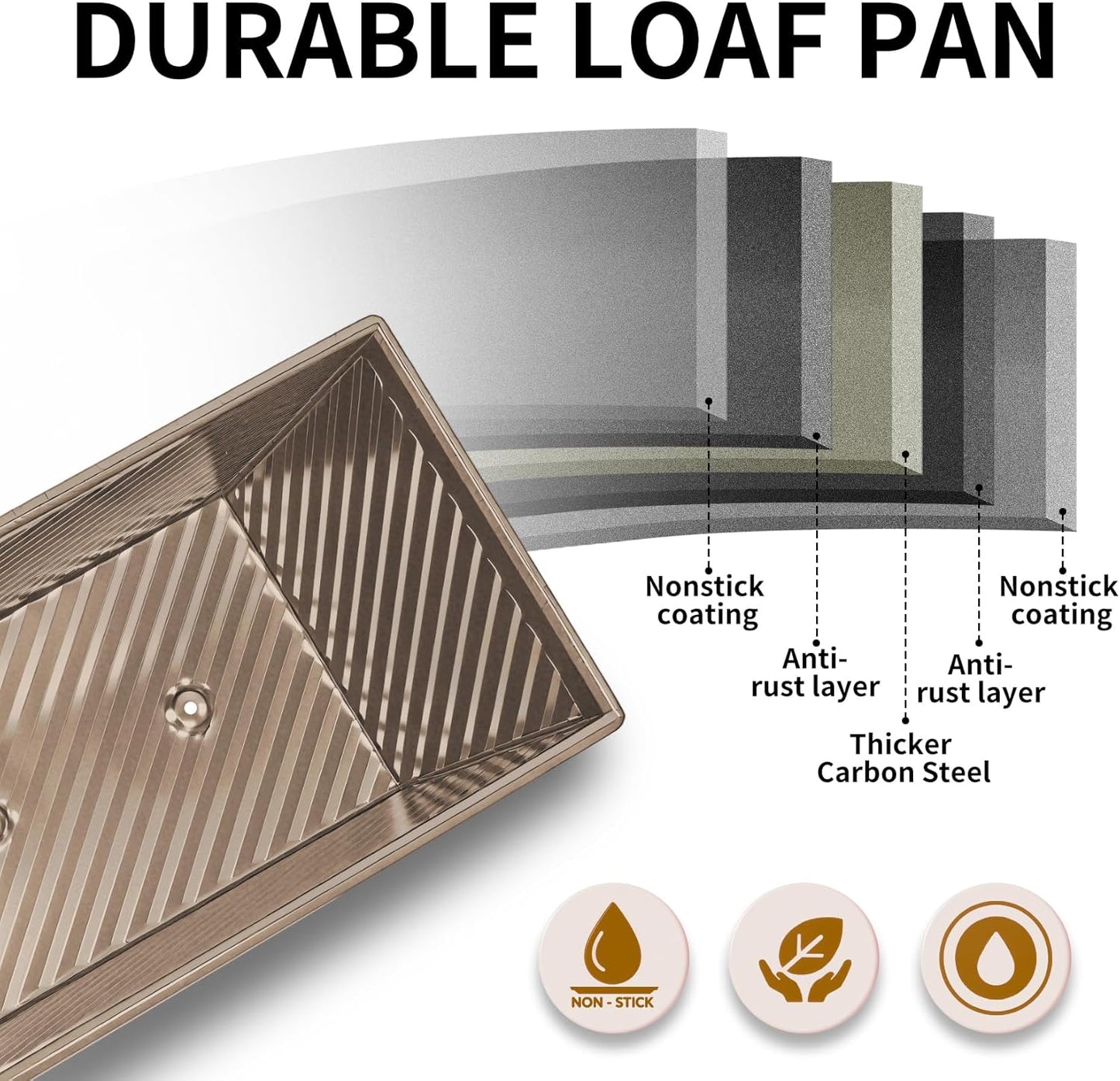 Pullman Loaf Pan with Lid 13x4, Large Bread Pan for Homemade Sandwich with Cover, 2.2lb Long Bread Loaf Tin for Sourdough, Nonstick & Easy Clean (Gold)