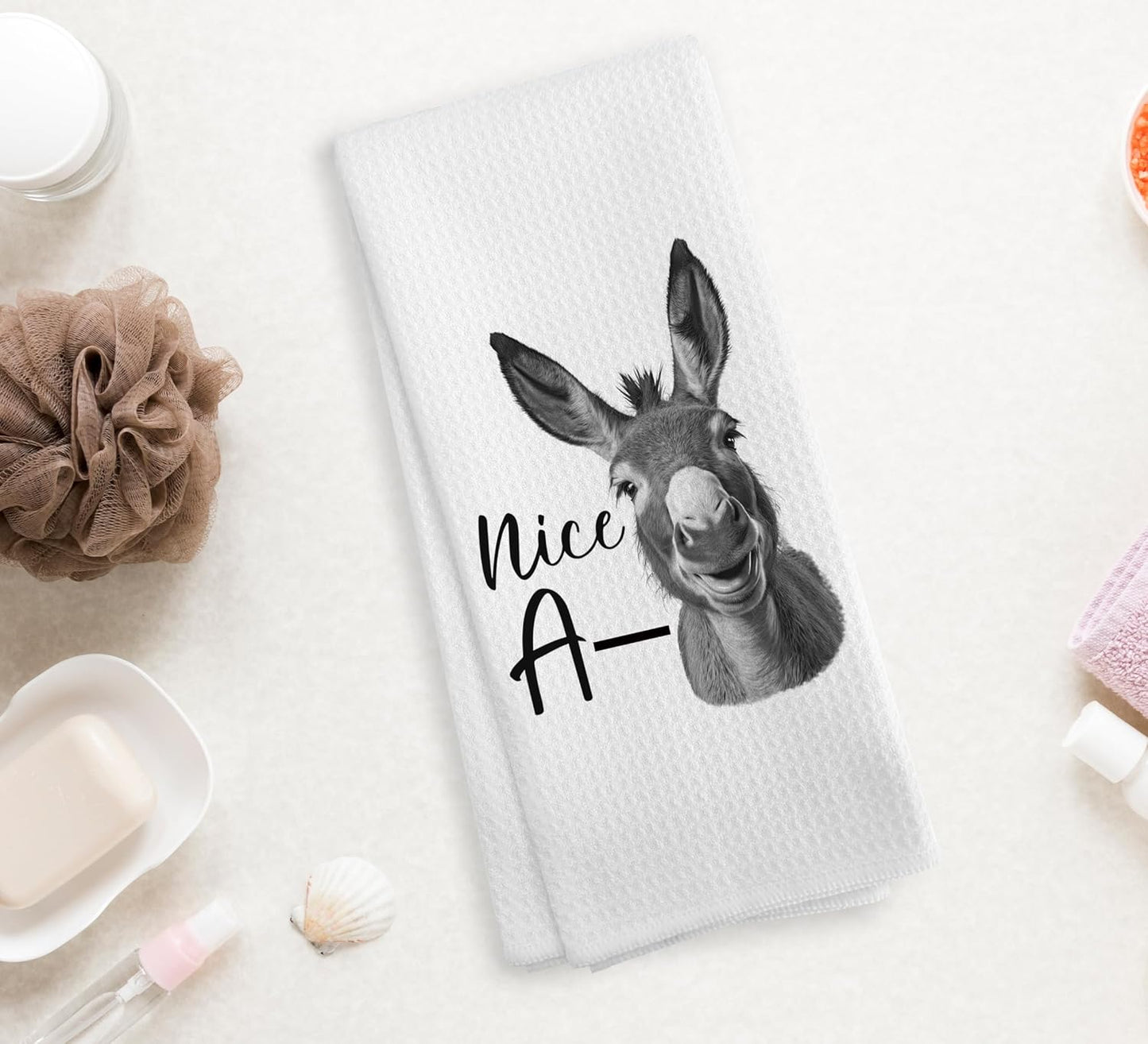 Donkey Kitchen Towels, Donkey Decor, Funny Decorative Kitchen Towels, Western Decorative Kitchen Towels, Nice Donkey Towels Campsite Drying Cloth Hand Towels for Bathroom Kitchen, 16×24 Inches