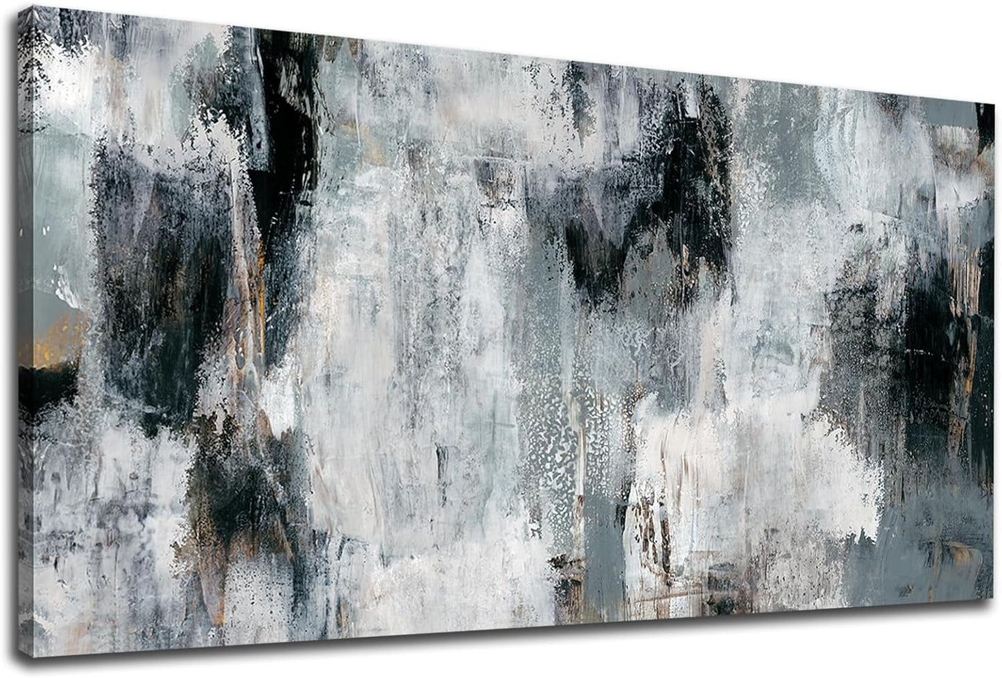 NINEASO Black Gray Abstract Wall Art - Abstract Canvas Pictures for Wall Decor Modern Abstract Canvas Painting Artwork for Living Room Bedroom Home Office Wall Decorations 20" x 40"
