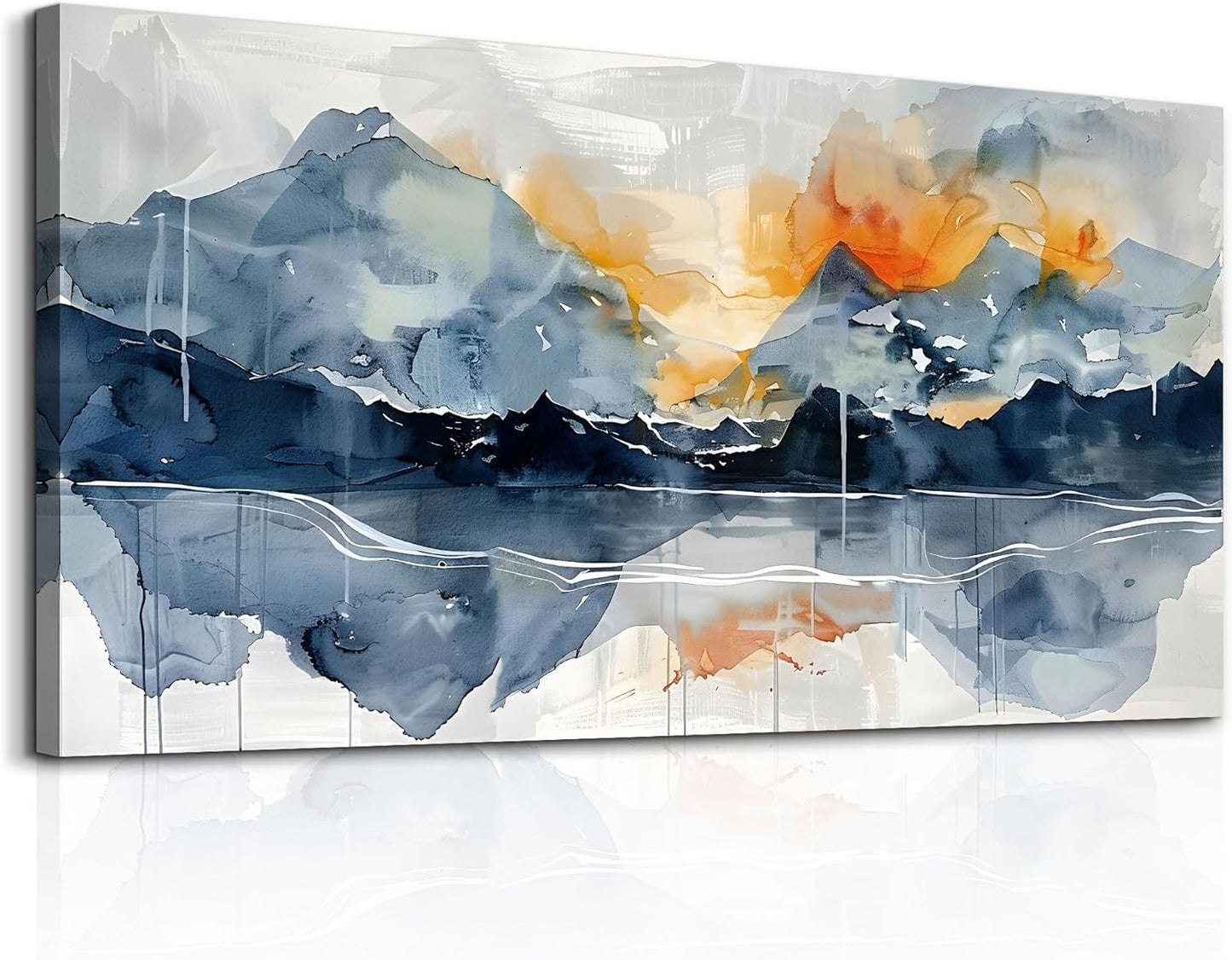 KELIYUAN Large Wall Decor For Bedroom Canvas Wall Art For Living Room Office Decoration Mountain Landscapes Wall Paintings Abstract Watercolour Pictures Artwork Modern Home Decor Ready To Hang