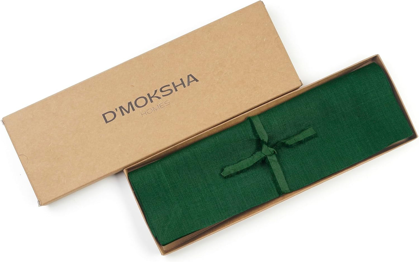 D'Moksha Homes Linen Forest Green Placemats Set of 4-100% Pure Linen Placemats 14 x 19 Inch for Fall, Autumn and Halloween - Handcrafted and Machine Washable