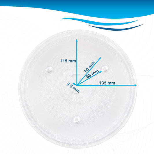 HQRP 10.5" Glass Turntable Tray for Microwave Oven Cooking Plate, 10-1/2 inch