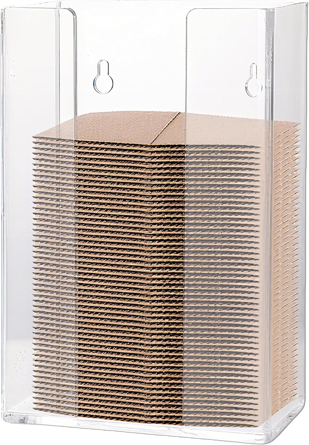 Coffee Cup Sleeve Organizer Rack-Acrylic Coffee Collar Holder Storage for Disposable Kraft Paper Cup Sleeves,Coffee Shop/Home/Kitchen Organization,Countertop or Wall Mount(Clear)