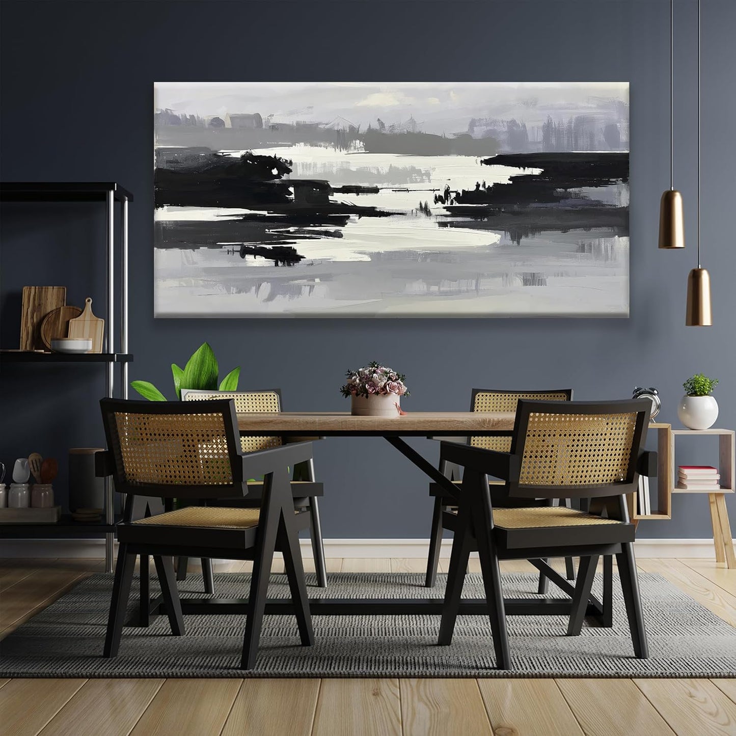 Abstract Wall Art Canvas Art Wall Decor For Living Room Decorations Large Black And Grey Abstract Wall Decor Office Abstract White Wall Art For Home Bedroom Kitchen Artwork 29x58 Inch