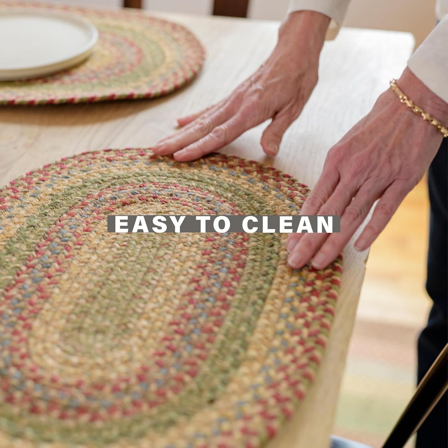 Homespice Azalea Oval Table Runner - 11"x36", Multicolor - Handcrafted with Jute - Rich Colors, Easy to Clean, Durable and Protects Furniture