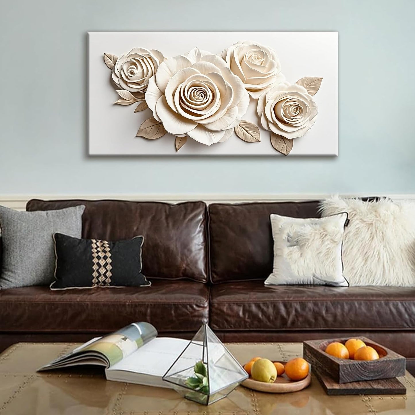 Canvas Art Wall Decor Print Paintings White Flower Wall Art Prints Pictures Decor Ready To Hang Pictures For Bedroom Bathroom And Office Kitchen Home Wall Decor Artwork 20"×40"