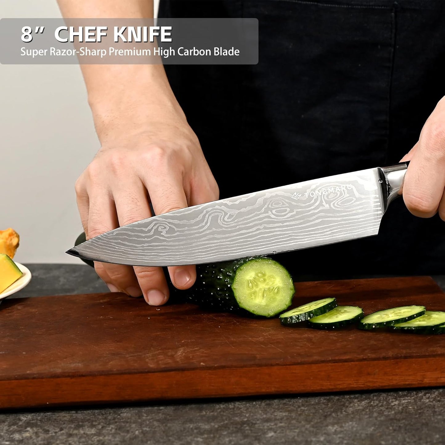 Professional Kitchen Chef Knife sets, Razor Sharp Premium High Carbon German Steel 3 pcs Knife Set, Ergonomic Forged Pakkawood Handle, Chef, Santoku & Utility Knife, With Premium Gift Box, for Family