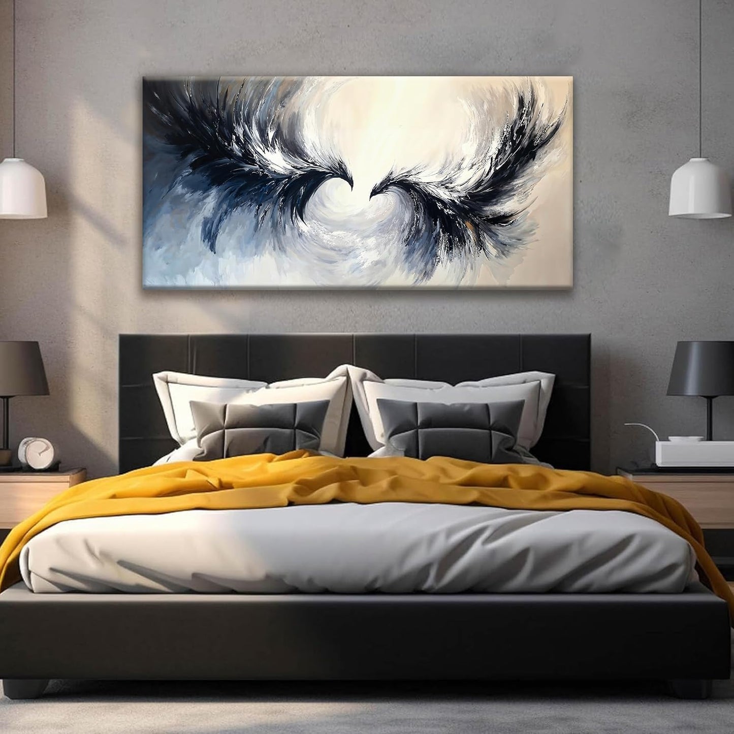 Suconvng Canvas Wall Art Decor Painting Abstract Flying Eagle Wall Art For Living Room Print Abstract Wall Decor Picture For Bedroom Home Office Artwork Ready To Hang 24 × 48 Inches