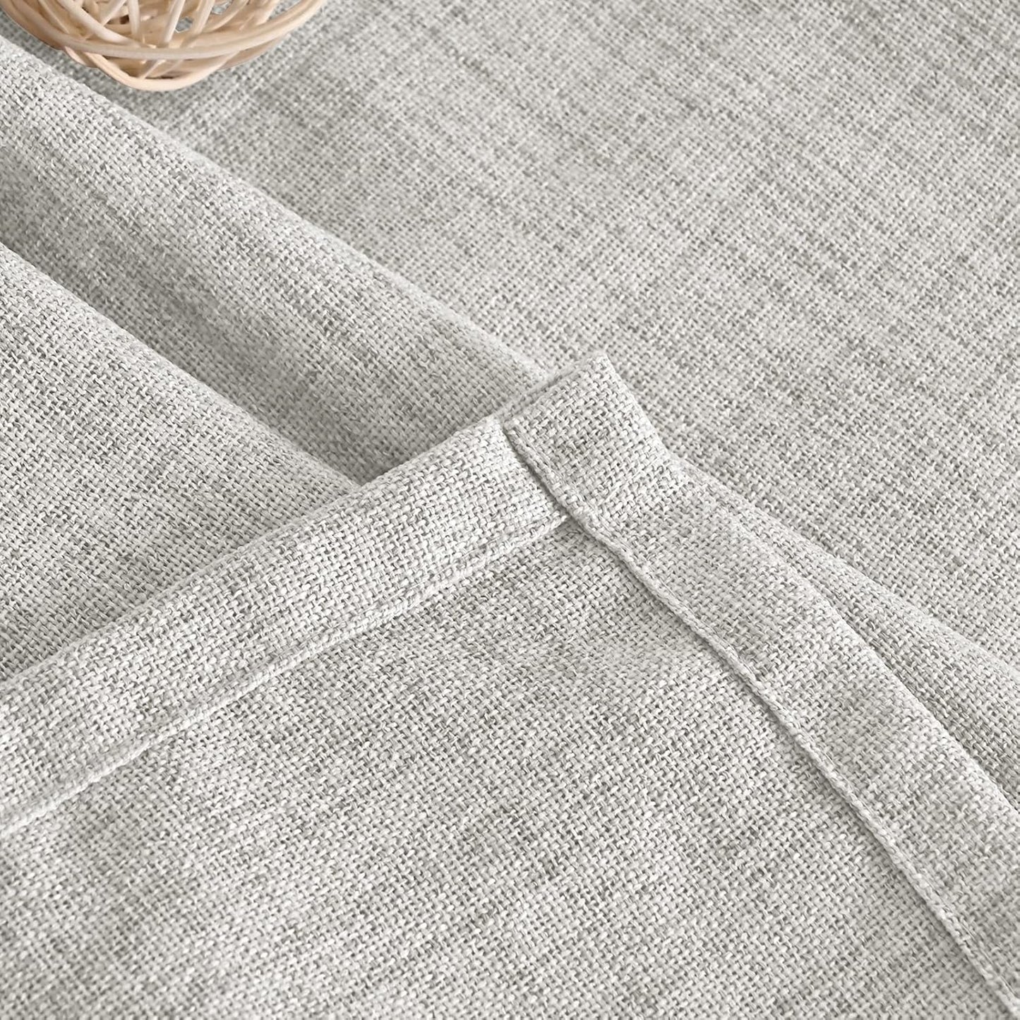 YoungsTex Light Grey Linen Curtains 63 Inches Long Bronze Grommet Light Filtering Window Drapes for Living Room Bedroom Office Lightweight, 60 x 63 Inch, 2 Panels