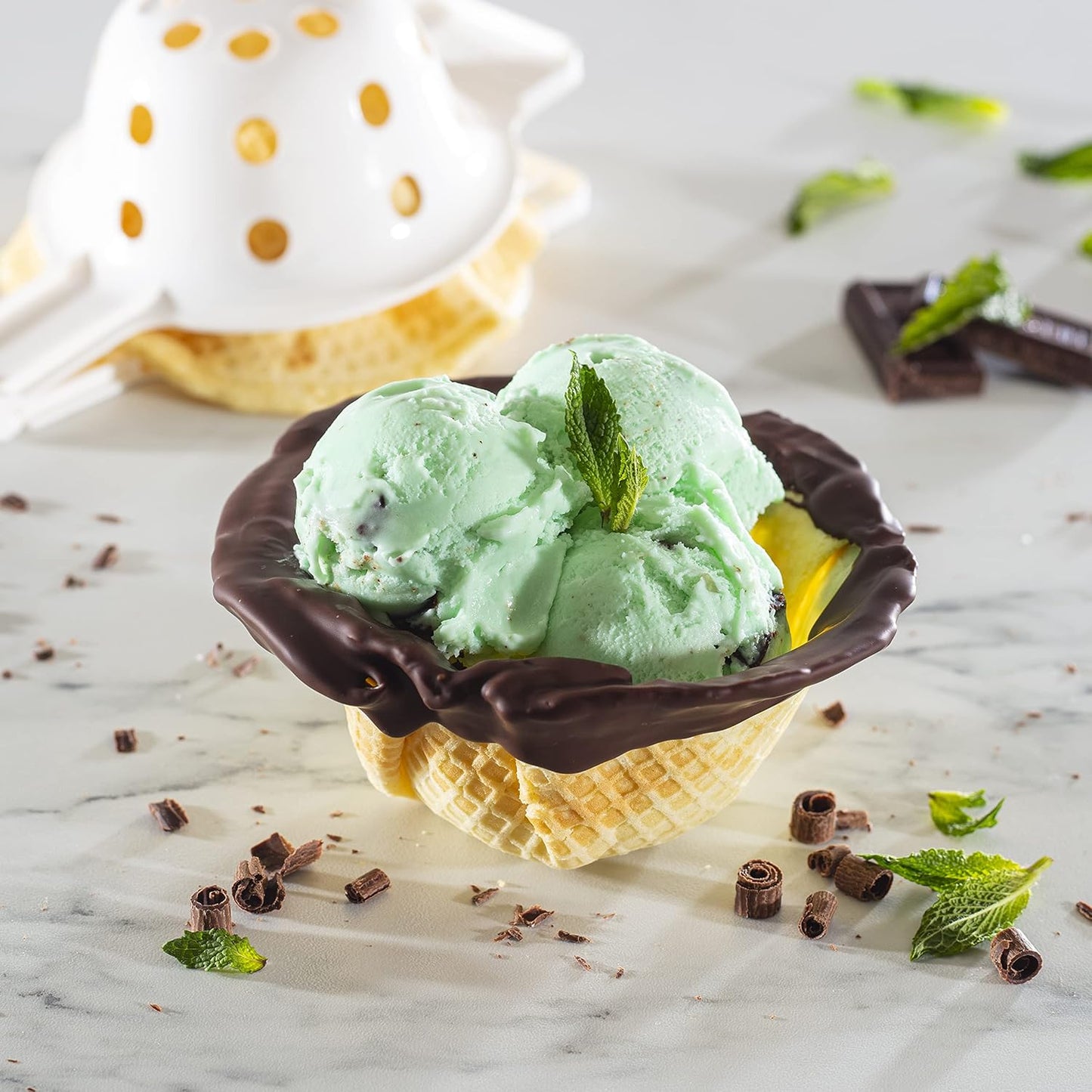 Waffle Cone & Bowl Maker for Homemade Ice Cream Cones- Includes Amazon Exclusive Bowl Press & Shaper Roller- Electric Nonstick Waffler Iron Machine for DIY Dessert Sundaes, Gift Treat for Kids Adults