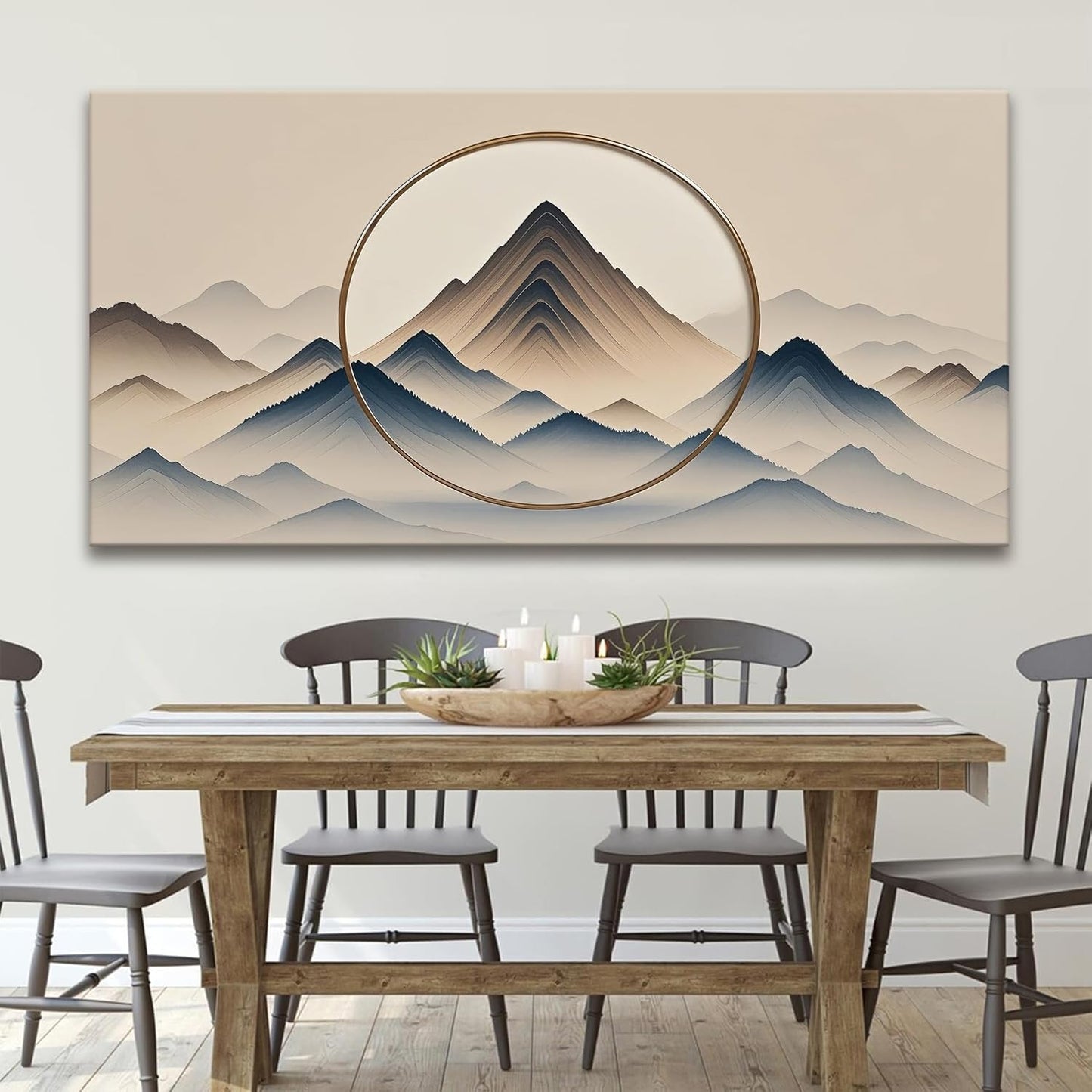 Suconvng Mountain Abstract Wall Art For Living Room Modern Canvas Art Wall Decor Bedroom Office Abstract Wall Art Mountain Landscapes Painting Decor Ready To Hang Wall Pictures 29×58 In