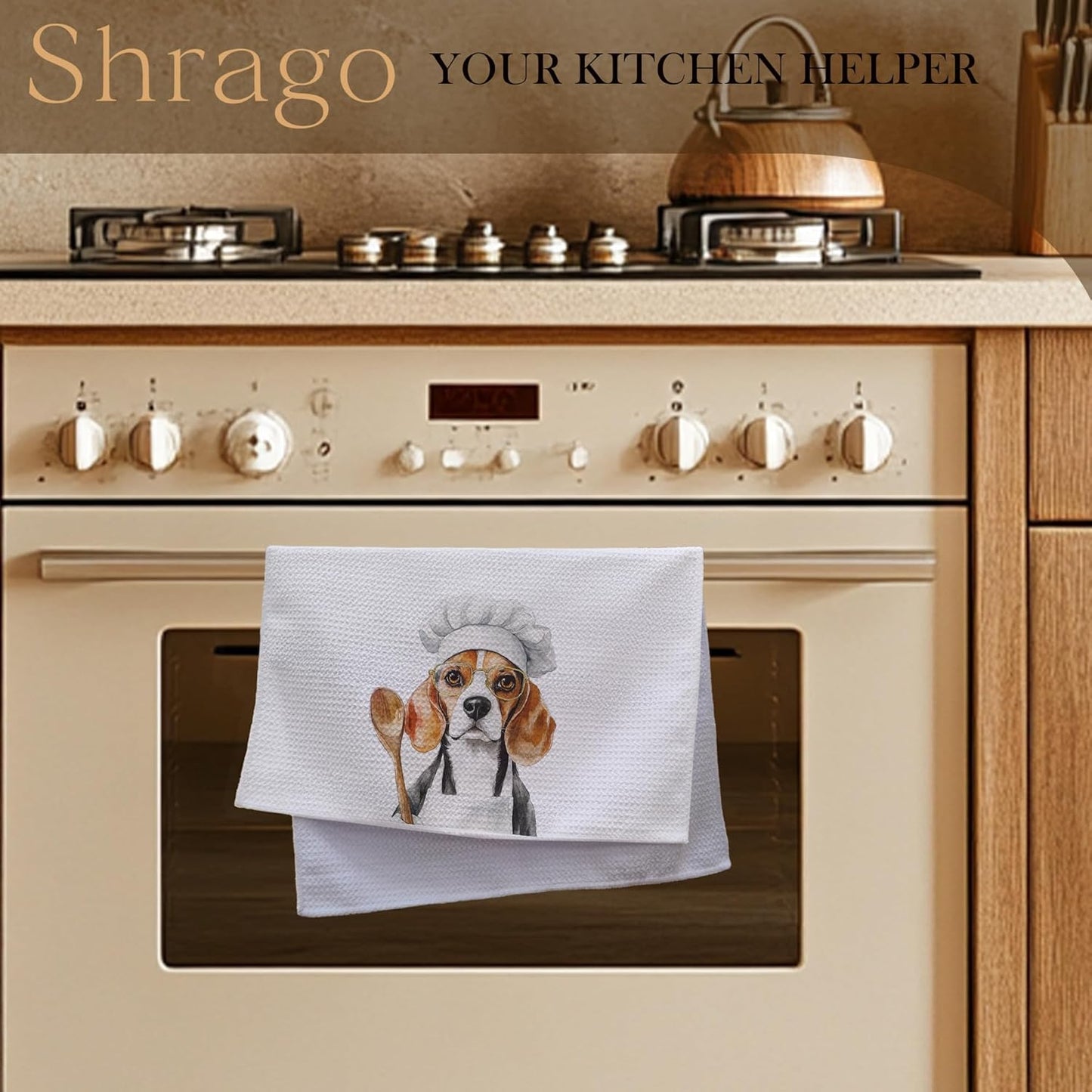 Funny Beagle Dog Kitchen Towels, Beagle Gifts for Women Men Dish Tea Towels for Kitchen, Dog Lovers Mom Dad Owner Gifts Decorative Hand Towels, 16x24 Inch